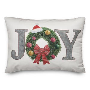 Creative Products Joy Wreath 20 x 14 Indoor / Outdoor Pillow - 1 of 3