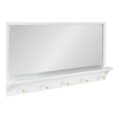 21" x 36" Adlynn Functional Wall Mirror White - Kate & Laurel All Things Decor