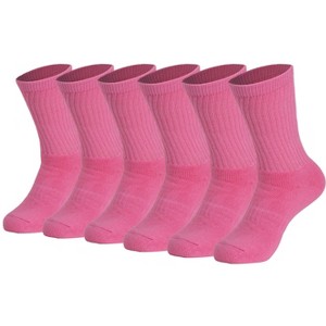 Men’s Cotton Crew Socks – 6 Pairs, Cushioned Sole, Breathable & Moisture-Wicking Athletic Sport Socks - 1 of 4