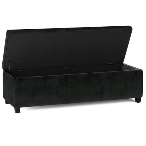 Black store fabric ottoman