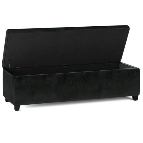 Extra Large Franklin Storage Ottoman, Extra Long Leather Bench