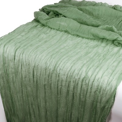 Unique Bargains Cheesecloth Table Runner 118.11" L x 35.43" W Green 1 Pc
