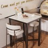 Artloge 42 Inch High Square Marble Top Pub Table with Metal Frame Breakfast Bar Table - 3 of 4