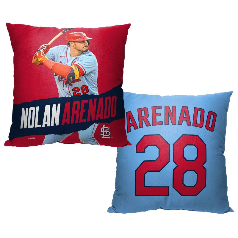 18&#34;x18&#34; MLB St. Louis Cardinals 23 Nolan Arenado Player Printed Throw Decorative Pillow, 3 of 6