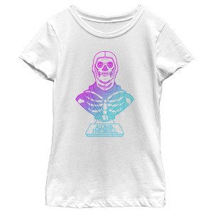 Girl's Fortnite Skull Trooper All Hail Glow T-Shirt - 1 of 4