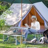 Dracelo Folding Picnic Table with Umbrella Hole, Aluminum Suitcase Portable Outdoor Table with Bench - 2 of 4