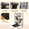PawHut 4-Tier Metal Small Animal Cage with Wheels, Hammock & Removable Tray, Large Ferret, Chinchilla & Sugar Glider Cage, Gray - Nertpow - 4 of 4