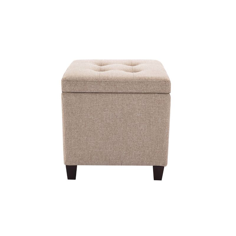 Square Button Tufted Storage Ottoman with Lift Off Lid - WOVENBYRD, 1 of 11