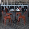 Emma and Oliver Commercial Grade 4 Pack Distressed Metal Indoor-Outdoor Stackable Chair - 2 of 4