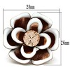 Slickblue Rose Gold Brass Ring with Light Peach Crystal - Stylish Epoxy Flower Design, Fashion Jewelry, Size 5-9 - 3 of 4