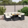 vidaXL Garden Sofa Set Black PE rattan Medium Adjustable Feet - 2 of 4