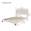 Upholstered  Linen Platform Bed Frame with Curved Tufted Adjustable Headboard Beige-ModernLuxe - 4 of 4