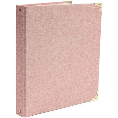 Paper Junkie 3 Ring File Binder & Organizer with Gold Hardware with 250 Sheet Capacity, Pink, 11.5 x 10.5 in