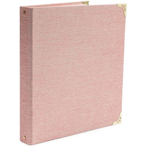 Paper Junkie Pink 3 Ring Binder With 1.5 Inch Rings, Linen File Folder With Gold Hardware For Office Supplies, 250 Sheet Capacity, X 10.5" : Target
