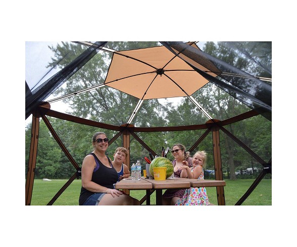 Clam Quick Set Escape Sky Screen Portable Camping Outdoor Gazebo Shelter, Brown