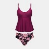 Women's Alluring Purple Tankini Set with Floral Accents - Cupshe - 2 of 4