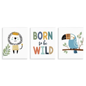 Stupell Industries Born to Be Wild with Animals Wall Plaque Art - 1 of 4