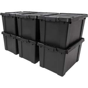 IRIS USA Lockable Heavy Duty Plastic Storage Bins Container with Lids and Secure Latching Buckles - 1 of 4