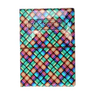 Unique Bargains Woven Plaid Passport Holder 1 Pc - 1 of 4