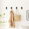 4 Piece Black Cast Iron Owl on Branch Decorative Wall Sculpture Figure Utility Hook Set - 3 of 4