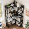 Corner Bookshelf 72"/86" l Shaped Bookcase, Corner Bookshelves Industrial Bookcase 5/7 Tier l-Shape Bookshelf, Large Bookcases with Beaded Design - 4 of 4