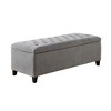 CAVINAS Square Linen Storage Ottoman Bench with Lift Top and Metal Legs,Upholstered Storage Ottoman,Storage Benches for Living Room,Bedroom - 4 of 4