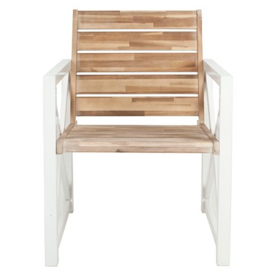 Irina Armchair - White/Oak - Safavieh