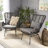 Set of 2 Modern Wicker Accent Arm Chairs with Cushions, Indoor/Outdoor Lounge Chairs for Patio, Balcony, or Sunroom – The Pop Home - 3 of 4