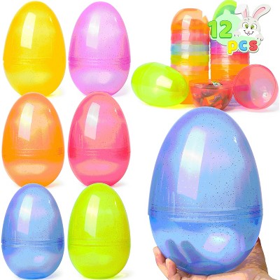 Joyfy Jumbo Eggs Plastic Easter Eggs, Large Eggs Fillable for Easter Theme Party Favor, Easter Eggs Hunt, Basket Stuffers, Classroom Prize Supply