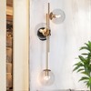 LNC Charm 3-Lights Clear Glass Globe Modern/Contemporary  Wall Lights,Gold/Polished Gold/Black,12in/12.5in - 2 of 4