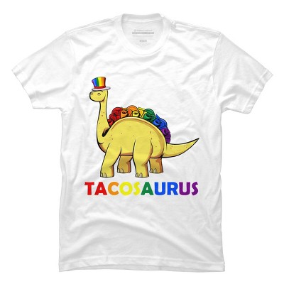 Adult Design By Humans Tacos Dinosaur Tacosaurus Rainbow Pride By JuTrading T-Shirt