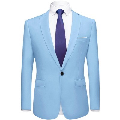 Lars Amadeus Men's Dress Slim Fit Single Breasted One Button Prom Suit Sports Blazer