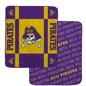 NCAA East Carolina Pirates Reverse Block Double Sided Ultra Cozy Blanket - 1 of 1
