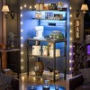 Aheaplus Kitchen Storage Rack with Power Outlet, Coffee Bar Station with LED Lights, Bakers Rack with 6 S-Shaped Hooks - 2 of 4