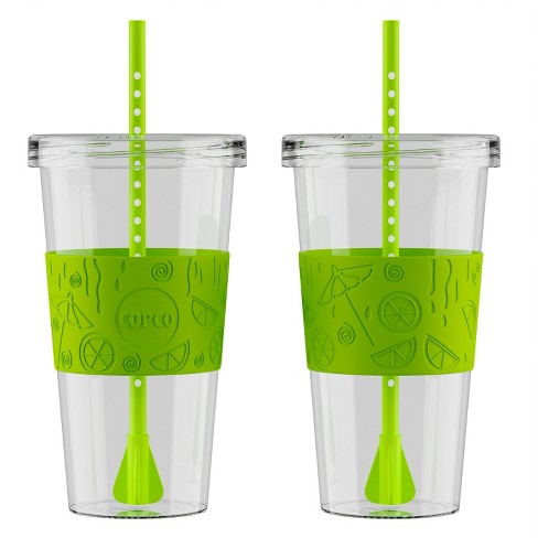 Copco Sierra 2-pack 24 Ounce Iced Beverage Tumbler Cup With Straw