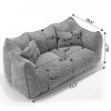 Soft Bean Bag Chair With High Resilience Foam Core,Bean Bag Chair For Adults,Square Recliner Sofa,2 Seater Sofa,Bean Bag Chair Sofa-Cuddlewood - 4 of 4