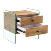 NicBex Modern Nightstand with 2 Drawers and Transparent Tempered Glass Sides for Bedroom and Living Room - 4 of 4