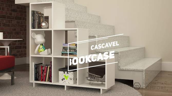 Set of 2 38.58&#34; Cascavel Stair Cubby White - Manhattan Comfort, 2 of 9, play video