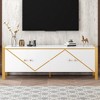 70.9" Minimalist TV Stand with Two Cabinets for TVs up to 75", Adjustable Shelves for Living Room - 2 of 4