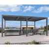 PURPLE LEAF  Outdoor Louvered Pergola with Adjustable Metal Roof for Patio Backyard Garden Grey Hardtop Gazebo - 3 of 4