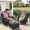 LayinSun Wicker Outdoor Furniture Set with 6-inch Comfy Cushions, High Back Patio Furniture Set with Swivel Rocking Chairs and Side Table - 2 of 4