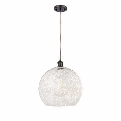 White Mouchette - 1 Light Cord Hung Pendant In Modern Style-16.63 Inches Tall and 13.75 Inches Wide