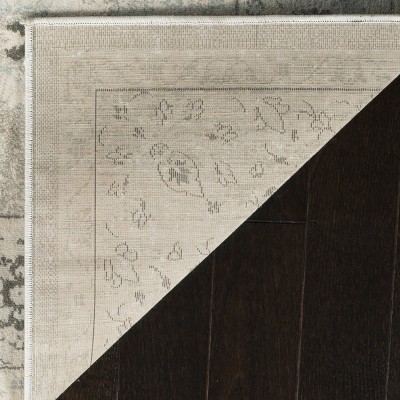 Vintage Light Gray Rectangular Oriental Rug 2'3" x 3'11"