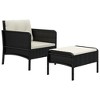 vidaXL 2 Piece Patio Lounge Set with Cushions Black Poly Rattan - 3 of 4
