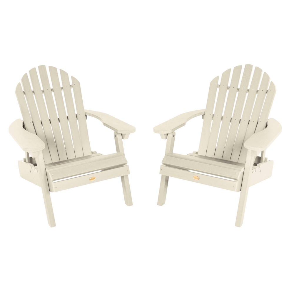 Hamilton 2pk Folding & Reclining Adirondack Chairs - Whitewash - highwood: Outdoor Poly Lumber, 304-Grade Stainless Hardware