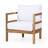 Christopher Knight Home Ellendale Outdoor Acacia Wood Club Chair with Cushions,Teak and White - 4 of 4