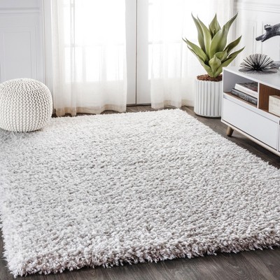 Jonathan Y Aydin Plush Shag Mingled Gray/ivory 4 Ft. X 6 Ft. Area Rug ...