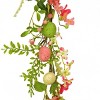 National Tree Company 60" Artificial Spring Garland, Vine Stem Base, Decorated with Pastel Eggs, Pink Flowers, Berries, Easter Collection - 3 of 3