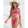 INSPIRE CHIC Women's Halter Underwire Bikini Sets Adjustable Spaghetti Straps Triangle Bottoms Swimwear Bathing Suits 2 Pieces - 4 of 4