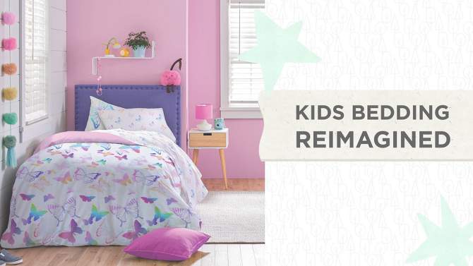 Saturday Park Ombre Butterflies 100% Organic Cotton Bed Set, 2 of 11, play video